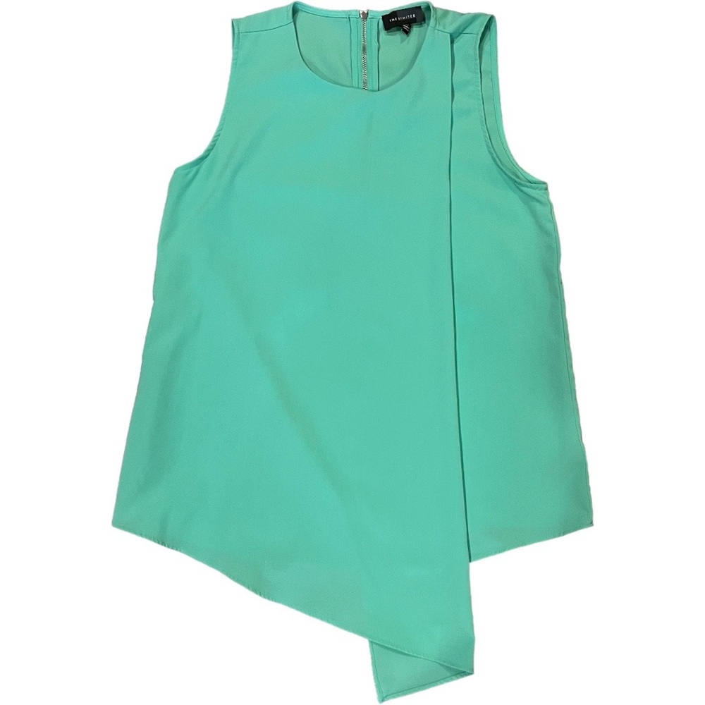The Limited Green Draped Sleeveless Blouse, Size XS
